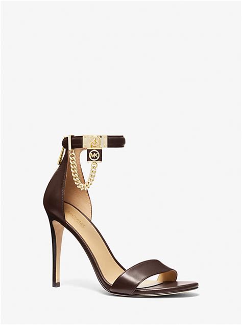 michael kors hamilton sandal gold|Hamilton Embellished Leather Sandal .